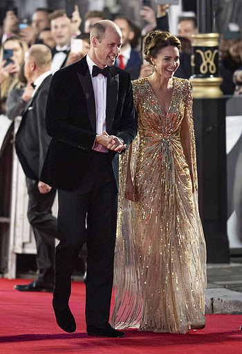 No Time to Die premiere, Prince William and Kate Middleton HD phone wallpaper