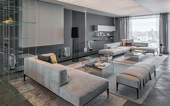 stylish living room design, modern style, gray in the living room, gray walls in the living room, stylish interior, idea for the living room HD wallpaper