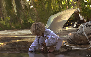 Tiny, gmdk, wings, art, g mdk, angel, copil, child, fantasy HD wallpaper