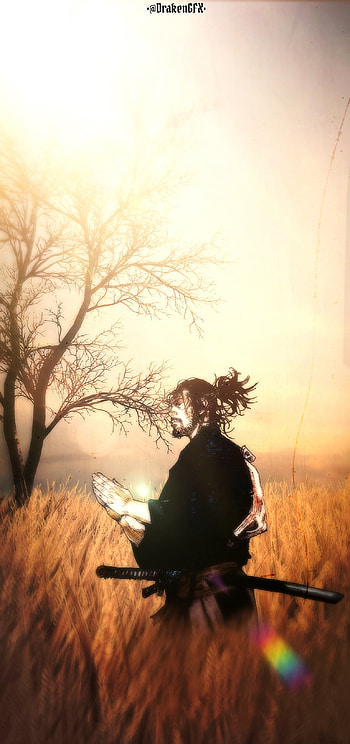 Vagabond, aesthetic, Samourai, Japan, Samurai, anime aesthetic, Takezo Shinmen, anime backgrounds, anime , Edo, manga backgrounds, otaku, Vagabond manga, Miyamoto Musashi, manga , weeb, Katana HD phone wallpaper