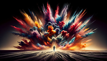 Inspirational Explosive Sky, inspiration, Abstract, explosion, colorful, silhouette HD wallpaper