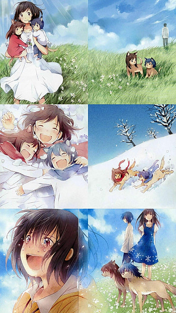 Wolf Children anime, Ame and Yuki HD phone wallpaper