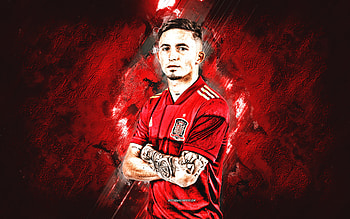 Yeremy Pino, Spain national football team, Spanish football player, red stone background, Spain, football HD wallpaper