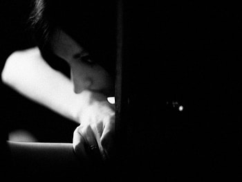 Into Aural Light, sad, think, black and white, love, alone, feel, woman HD wallpaper