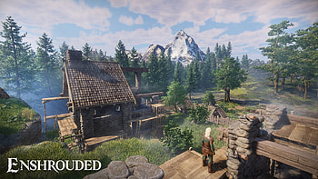 Enshrouded Game Village Scene, video game, Enshrouded HD wallpaper