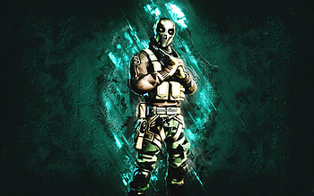 Fortnite Jungle Metal Mouth Skin, Fortnite, main characters, turquoise stone background, Jungle Metal Mouth, Fortnite skins, Jungle Metal Mouth Skin, Jungle Metal Mouth Fortnite, Fortnite characters HD wallpaper