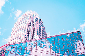 Architecture, Clouds, Building, Reflection, Miscellanea, Miscellaneous, Glass HD wallpaper