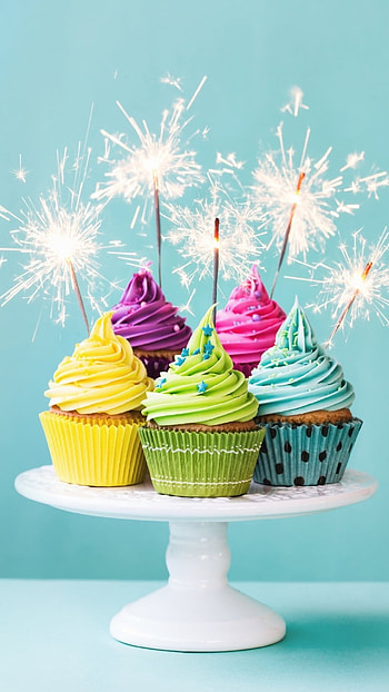 Happy Birtay, Cup Cake Background HD phone wallpaper