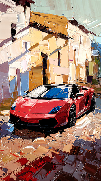 Lamborghini Splendor: A Stunning , Lamborghini, car, street, architecture, red HD phone wallpaper