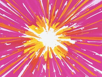 Colour Melding, orange mixture, pink, colour explosion, yellow HD wallpaper