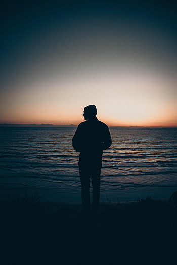 Sunset, Horizon, Dark, Silhouette, Loneliness HD phone wallpaper