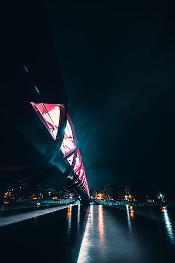Night, Dark, Bridge, Backlight, Illumination, Glow, Perspective, Prospect HD phone wallpaper