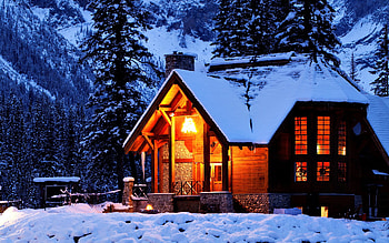 Country house, Winter mountains, Snowy landscape, Winter wonderland HD wallpaper