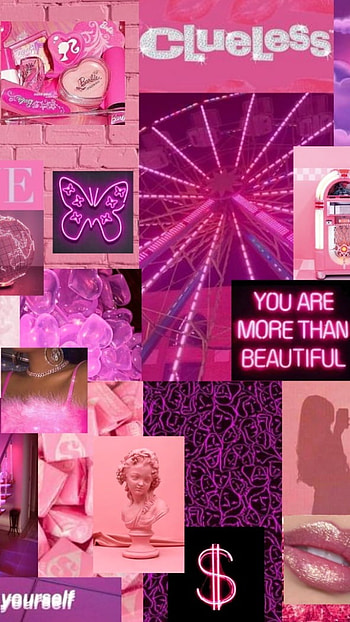 Baddie Pink, Pink, Devil, Collage HD phone wallpaper