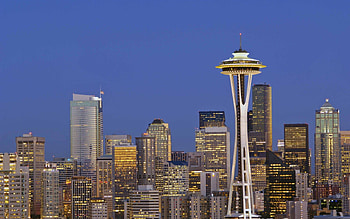 Cities, Twilight, Building, Skyscrapers, Dusk, Washington, Seattle, Washington State HD wallpaper