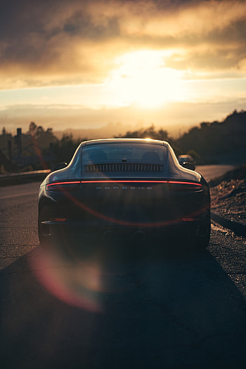 Sports, Porsche, Cars, Movement, Traffic, Sports Car, Back View, Rear View, Sunlight HD phone wallpaper