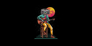 Musician Digital Art , music, artist, artwork, digital-art, dark, black, minimalism, minimalist HD wallpaper
