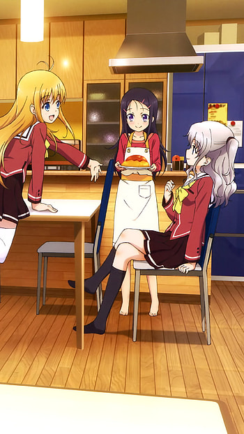 Charlotte: Kitchen Trio — Nao Tomori, Yusa & Ayumi ( ), Nao Tomori, Anime, Charlotte HD phone wallpaper