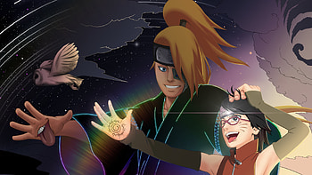 Deidara Sarada Uchiha Boruto HD wallpaper