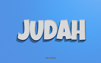 Judah, blue lines background, with names, Judah name, male names, Judah greeting card, line art, with Judah name HD wallpaper