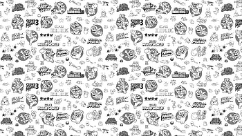 Super Mario Monochrome Doodle, Super Mario HD wallpaper