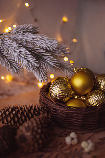 Holidays, Cones, New Year, Decorations, Christmas, Branch, Garland, Balls HD phone wallpaper