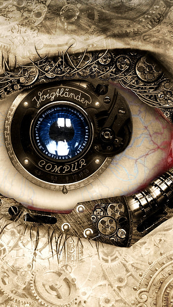 Assemblage, Steampunk Eye, Digital Art HD phone wallpaper