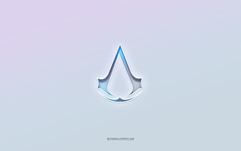 Assassins Creed logo, cut out 3d text, white background, Assassins Creed 3d logo, Assassins Creed emblem, Assassins Creed, embossed logo, Assassins Creed 3d emblem HD wallpaper