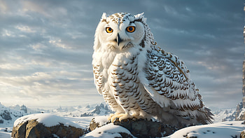 White Owl, white, owl, mountain, snow, Animal, Snowy Mountain, winter animals HD wallpaper