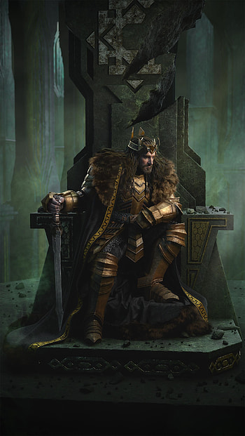 King under the mountain, The Hobbit, Dwarf fighter, Lord of the Rings HD phone wallpaper
