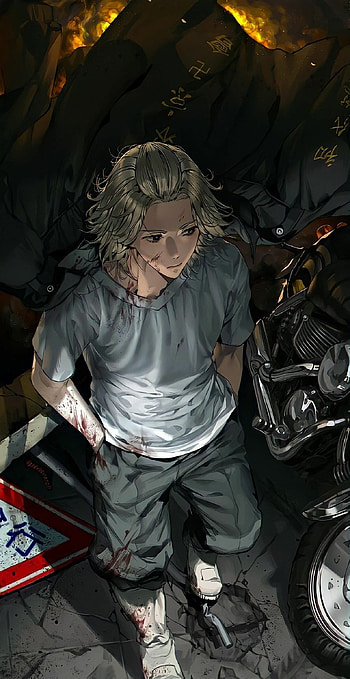 Tokyo Revengers, Anime fight scenes, Motorcycle chase, Intense action HD phone wallpaper