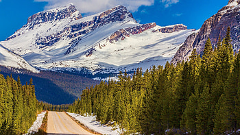Canada travels, Banff National Park, Snowy mountains, Alberta's beauty HD wallpaper
