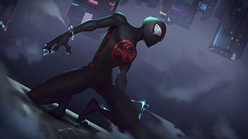 Miles Morales On The Edge, spiderman, miles-morales, superheroes, artwork, digital-art, artstation HD wallpaper