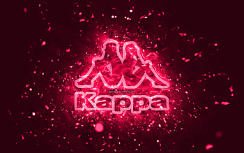 Kappa pink logo, , pink neon lights, creative, pink abstract background, Kappa logo, brands, Kappa HD wallpaper
