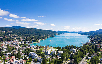 Klagenfurt, , Worthersee, summer, austrian cities, beautiful nature, Klagenfurt am Worthersee, Lake Worth, Austria, Europe HD wallpaper