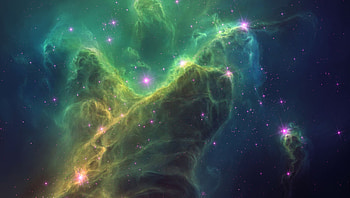 Elephant trunks, Green Nebula HD wallpaper