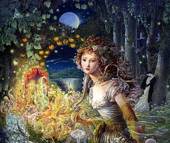 Fantasy girl, digital, fantasy, art, moon, luna, girl, kinuko y craft, night, yellw, yellow HD wallpaper