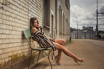 Model, chair, pose, sit HD wallpaper