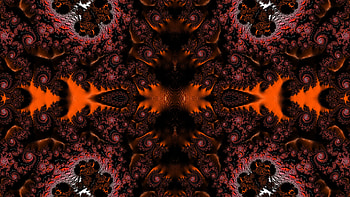 Trippy Psychedelic Fractal, trippy, psychedelic, aesthetic, red, Abstract, fractal HD wallpaper
