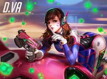 D.VA, overwatch, online game, artwork HD wallpaper