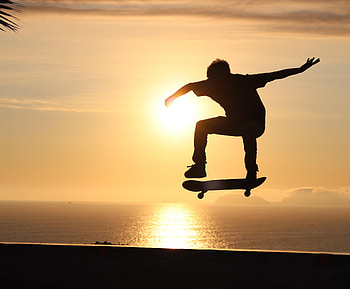 Skateboard, Sports, Sunset, Silhouette, Trick, Skate, Skater HD wallpaper