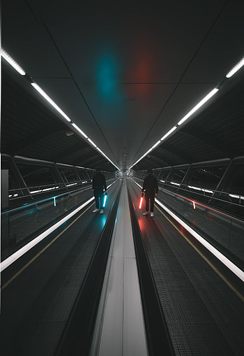 Miscellanea, Miscellaneous, Neon, Lamp, Glow, Human, Person, Tunnel HD phone wallpaper