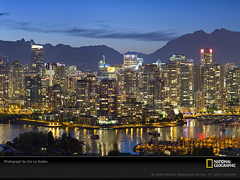 Vancouver SkyLine - Host City Of 2010 Winter Olympics, skyline, architecture, pacific, vancouver, olympic host city, winter olympics, skyscrapers, west coast, modern, canada HD wallpaper