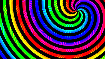 Vibrant rainbow spiral, Colorful visual delight, Whirling motion, Abstract art HD wallpaper