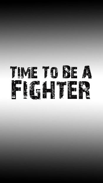 Born Fighter, Black & White, artistic, typography HD phone wallpaper