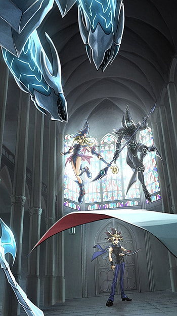 Magicians VS Blue Eyes, Game, Yugioh, Card HD phone wallpaper