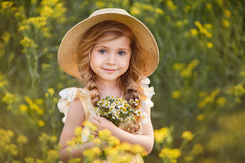 girl, flowers, abstract, yellow HD wallpaper