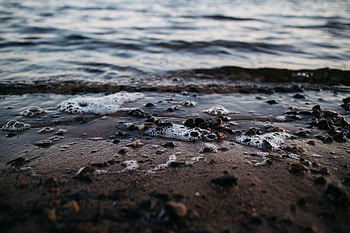 Water, Pebble, Waves, Beach, Sand, Macro HD wallpaper