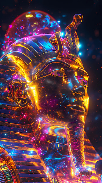 Pharaoh neon glow, Pharaoh, neon, glow, Egypt, mystical HD phone wallpaper
