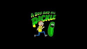 A Boy And His Pickle, rick-and-morty, tv-shows, minimalism, minimalist, dark, black HD wallpaper